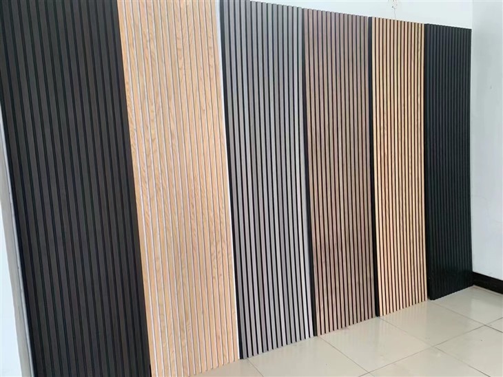 Eco-Friendly Slat Wood Panel Akupanel Veneer Pet MDF Acoustic Panel factory